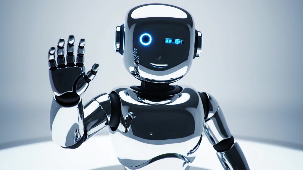 LUMEN 01 robot raising its hand in greeting